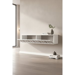 Tda1238bs - Arex120 Duvara Montaj Tv Stand, Tv Rafi, Tv Sehpasi Beyaz - Silver 120cm Beyaz Silver