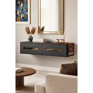 Tda1220ag - Rany120 Duvara Montaj Tv Stand, Tv Rafi, Tv Sehpasi Antrasi̇t - Gold 120cm Antrasit Gold