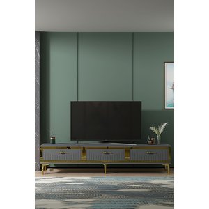 Tsa1802ag - Tuna Tv Stand Antrasi̇t-gold 180cm Antrasit Gold