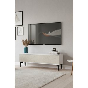 Tsa1299bt Aplos Tv Stand, Tv Sehpasi Beyaz-traverten 120cm Beyaz-Traverten Mermer