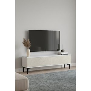 Tsa1299bt Aplos Tv Stand, Tv Sehpasi Beyaz-traverten 120cm Beyaz-Traverten Mermer