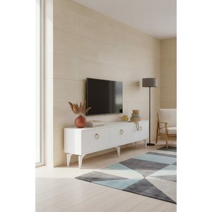 Tsb8001b - Julzh Tv Stand , Tv Sehpasi Beyaz 180 Cm Beyaz