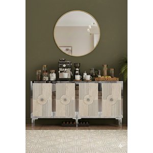 Ka1526bts Pega Konsol Ve Tv Sehpasi Beyaz-traverten-si̇lver 150cm Beyaz-Traverten-Silver