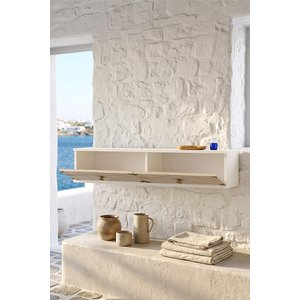 Tda1297btg - Alfa120 Duvara Montaj Tv Stand, Tv Rafi, Tv Sehpasi Beyaz - Traverten - Gold 120cm Beyaz-Traverten-Gold