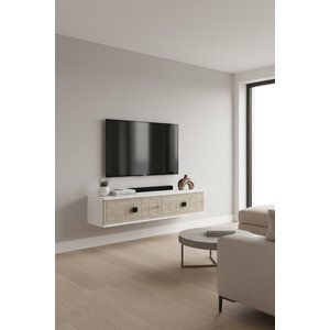 Tda1205bt Yuka Duvara Montaj Tv Stand Beyaz-traverten 120cm Beyaz-Traverten Mermer