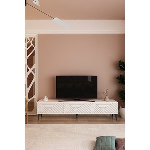 Tsa1804b - Ferrozh Tv Stand, Tv Sehpasi Beyaz 180cm Beyaz
