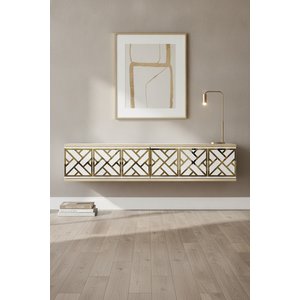 Tda1238dbg - Arex120 Duvara Montaj Tv Stand, Tv Rafi, Tv Sehpasi Safi̇rmeşe - Beyaz - Gold 120cm Safirmeşe-Beyaz-Gold