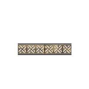Tda1238atg - Arex120 Duvara Montaj Tv Stand, Tv Rafi, Tv Sehpasi Antrasi̇t - Traverten - Gold 120cm Antrasit-Traverten-Gold