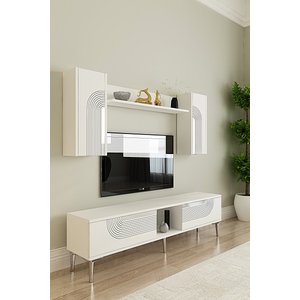 Tvr1502bs Meyra Tv Üni̇tesi̇ Takimi Beyaz-si̇lver 150cm Beyaz Silver