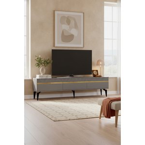 Tsa1844ag - Dumazh Tv Stand, Tv Sehpasi Antrasi̇t - Gold 180cm Antrasit Gold