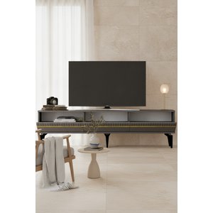 Tsa1844ag - Dumazh Tv Stand, Tv Sehpasi Antrasi̇t - Gold 180cm Antrasit Gold