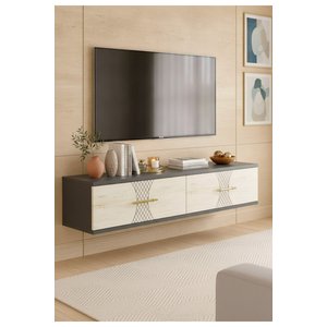 Tda1232at Sli̇mzh Duvara Montaj Tv Stand, Tv Rafi Antrasi̇t - Traverten 120 Cm Antrasit-Traverten