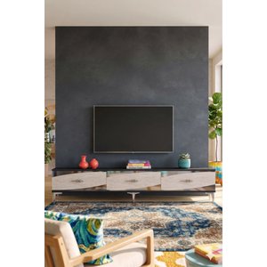 Tsa1813ats - Eli̇pszh Tv Stand, Tv Sehpasi Antrasi̇t - Traverten - Silver 180cm Antrasit-Traverten-Silver