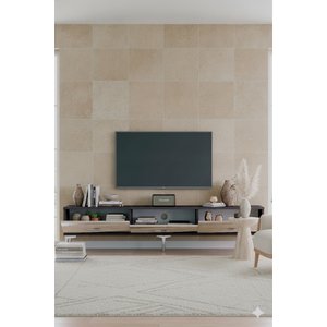 Tsa1813ats - Eli̇pszh Tv Stand, Tv Sehpasi Antrasi̇t - Traverten - Silver 180cm Antrasit-Traverten-Silver