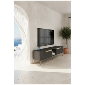 Tsa1508ag - Meyrazh Tv150 Tv Stand, Tv Sehpasi Antrasi̇t - Gold 150 Cm Antrasit Gold