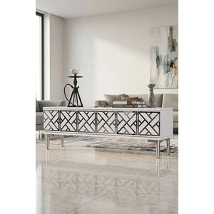 Tsa1238bs - Arextv120 Tv Stand, Tv Sehpasi Beyaz - Silver 120cm Beyaz Silver