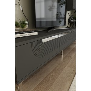 Tsa1805as - Meyra Tsa180 Tv Stand, Tv Sehpasi Ve Tv Üni̇tesi̇ Antrasi̇t-silver 180cm Antrasit Gümüş