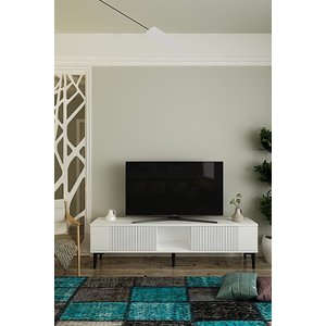 Tsa1502b - Corsatv150 Tv Stand, Tv Sehpasi Beyaz 150cm Beyaz