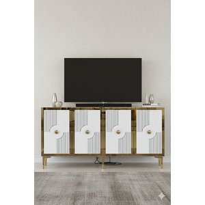 Ka1526bg Pega Konsol Ve Tv Sehpasi Beyaz-gold 150cm Beyaz gold