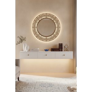 Tdal1801b - Ledli̇ Zuzuzh Duvara Montaj Tv Sehpasi, Dresuar , Antre Hol Rafi, Beyaz 180cm Beyaz