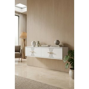 Da1232b Slim Dresuar, Antre Hol Rafi Beyaz 120 Cm Beyaz
