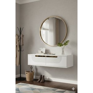 Da1202bg Meyra Dresuar, Antre Hol Rafi Beyaz-gold 120cm Beyaz gold