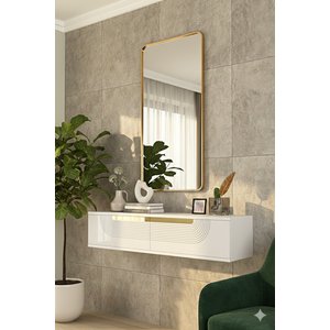 Da1202bg Meyra Dresuar, Antre Hol Rafi Beyaz-gold 120cm Beyaz gold