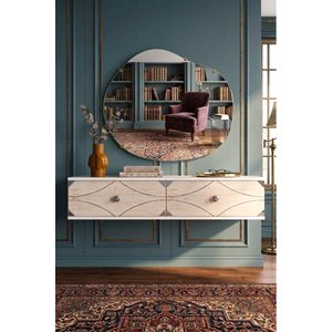 Da1297bts Alfazh Dresuar, Antre Hol Rafi Beyaz - Traverten - Silver 120 Cm Beyaz-Traverten-Silver