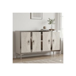 Ka1207bts Tuna Konsol Ve Tv Sehpasi Beyaz - Traverten - Silver 120cm Beyaz-Traverten-Silver