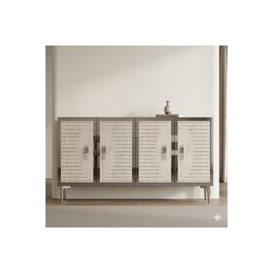Ka1207bts Tuna Konsol Ve Tv Sehpasi Beyaz - Traverten - Silver 120cm Beyaz-Traverten-Silver