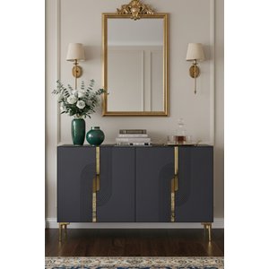 Ka1208ag Meyra Konsol, Ve Tv Sehpasi Antrasi̇t-gold 120cm Antrasit Gold