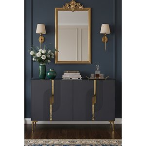 Ka1208ag Meyra Konsol, Ve Tv Sehpasi Antrasi̇t-gold 120cm Antrasit Gold