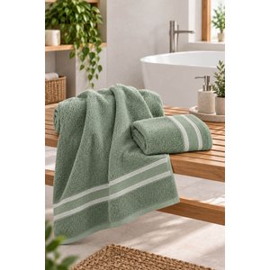 2 Parça Kadın/erkek Banyo Duş Hamam Havlu Seti 90x150 Cm Açık Yeşil