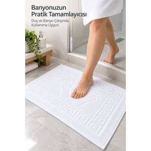3'lü Banyo Ayak Havlusu 50x70 Cm 250 Gr Footera Beyaz