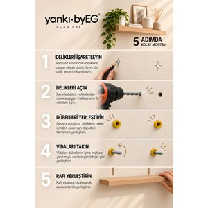 Yankı-byeg 80 Cm 4lü Mat Beyaz Mdf Uçan Duvar Rafı Gizli Bağlantı Kitaplık