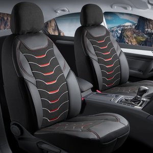 Fiat Uno Lüx Deri Detaylı Keten Oto Koltuk Kılıfı Ön Arka Takım Erciyes Serisi Dark Siyah Dark