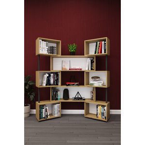 Lüks Dönebilen Ayarlanabilir Raflı Ev Ofis Kitaplık %100 Mdf Dekoratif Kütüphane Kitaplık Dk02 Karina
