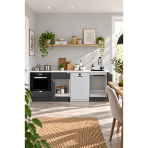 240 Cm %100 Mdf, Tezgahlı Wendy Mutfak Alt Modülü Antrasit