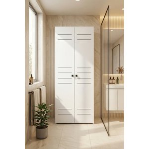 Seven Banyo Dolabı Çamaşır Ve Kurutma Makinesi Dolabı Mdf Kapaklı Beyaz