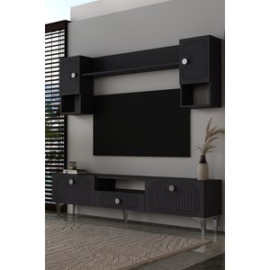 Bellagio Lazer Desenli Tv Ünitesi Takımı 180 Cm Antrasit - Gümüş