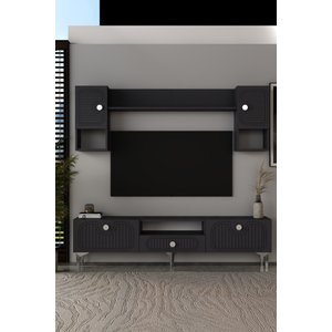 Bellagio Lazer Desenli Tv Ünitesi Takımı 180 Cm Antrasit - Gümüş