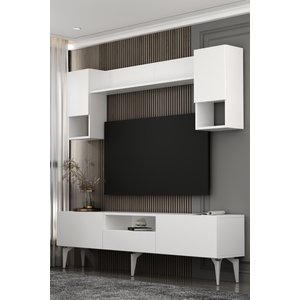 Calista Lazer Desenli Tv Ünitesi Takımı 180 Cm Beyaz