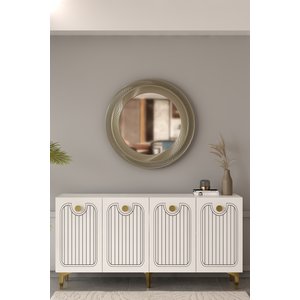 Aurelia Konsol  Tv Sehpası Çok Amaçlı Dolap 150 Cm Beyaz - Altın