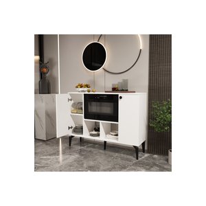 Delmar 120 Çok Amaçlı Dolap, Modern Konsol, Mutfak Dolabı, Kitaplık Beyaz