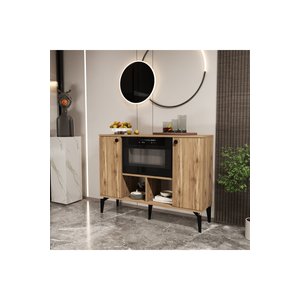 Delmar 120 Çok Amaçlı Dolap, Modern Konsol, Mutfak Dolabı, Kitaplık Atlantik Çam