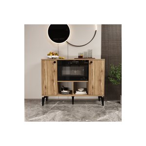 Delmar 120 Çok Amaçlı Dolap, Modern Konsol, Mutfak Dolabı, Kitaplık Atlantik Çam