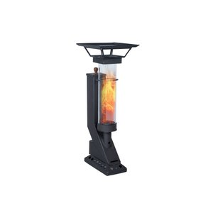 Compact İf-17 Camlı Alev Lambası Dış Mekan Pelet Soba - Siyah