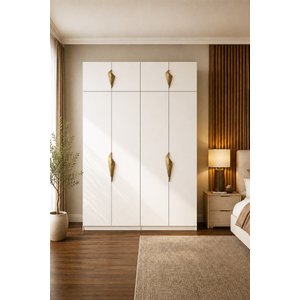 Gama 8 Kapaklı Askılı +  Askılı Raflı + Ek Modüllü Tasarım Kulplu 253 Cm Gardırop Elbise Dolabı Beya