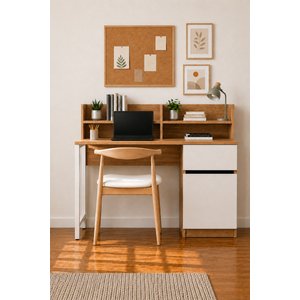 Era 130 Cm Raflı Dolaplı Çalışma Masası, Bilgisayar Ve Çalışma Masası, Depolama Alanlı