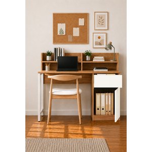 Era 130 Cm Raflı Dolaplı Çalışma Masası, Bilgisayar Ve Çalışma Masası, Depolama Alanlı